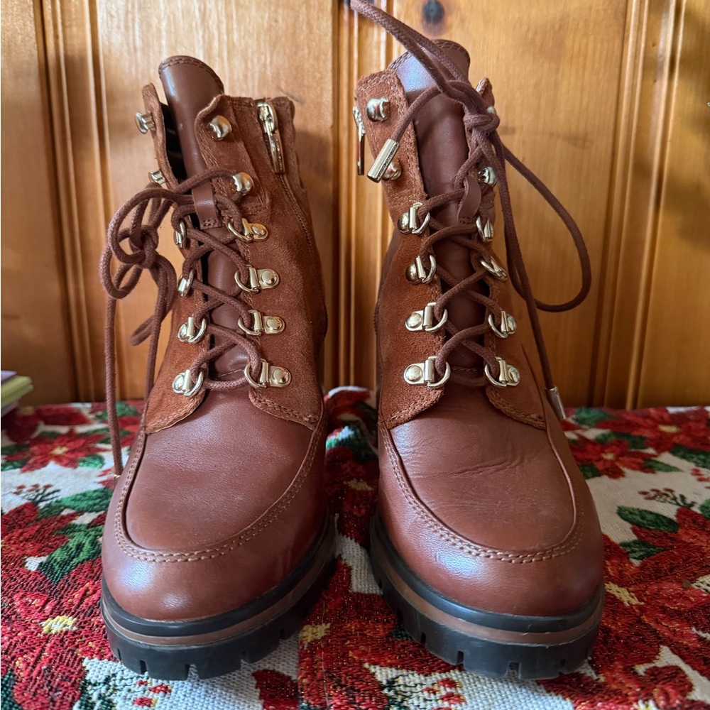 Vince Camuto Chestnut Combat Boots